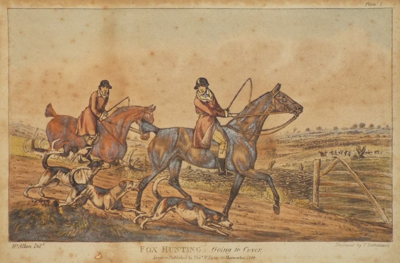 Lithograph - Fox Hunting. Going to Cover. - Sutherland